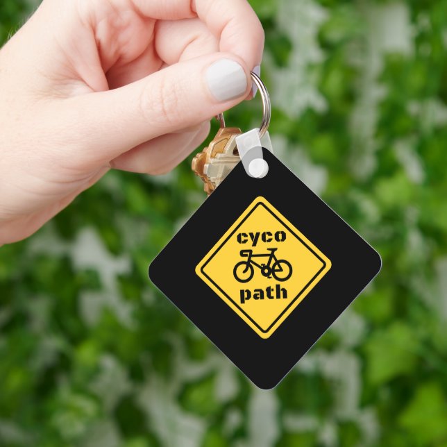 Cycopath Funny Road Sign for Cycle Lover Keychain (Hand)