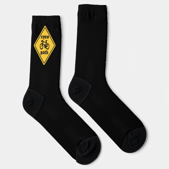 Cycopath Funny Road Sign for Cycle Lover T-Shirt Socks (Right)