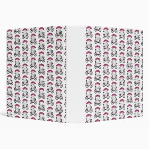 Cycopath Halloween Ghost on Pink Bicycle  3 Ring Binder