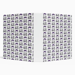 Cycopath Halloween Ghost on Purple Bicycle  3 Ring Binder