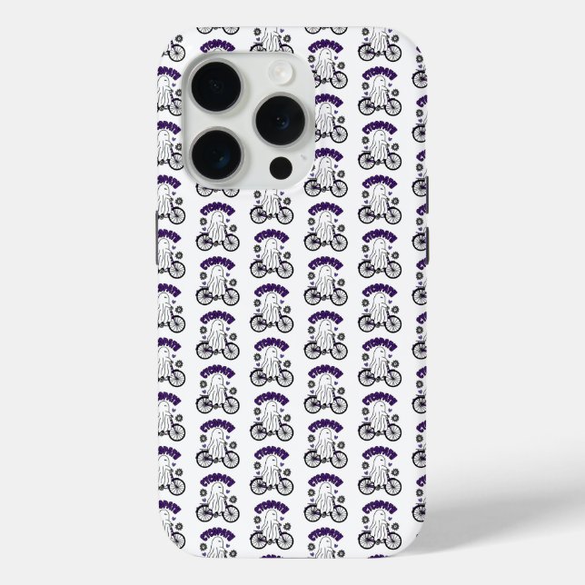Cycopath Halloween Ghost on Purple Bicycle  Case-Mate iPhone Case (Back)
