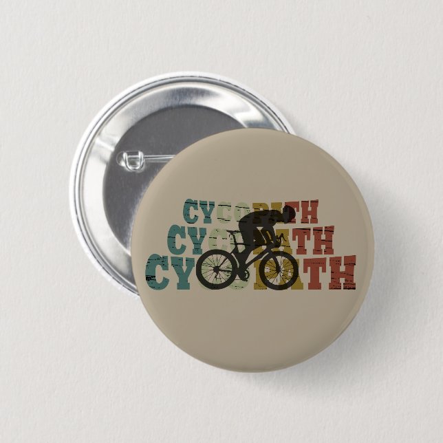 Cycopath - Mounatin Biking - Funny Cycling Button (Front & Back)