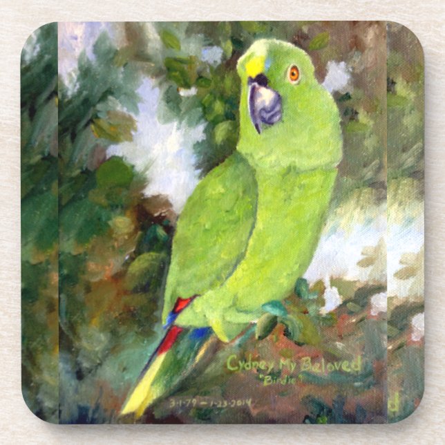 Cydney Yellow Naped Parrot Beverage Coaster (Front)
