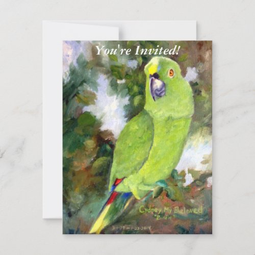 Cydney Yellow Naped Parrot Invitation