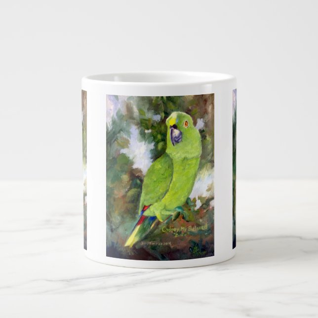 Cydney Yellow Naped Parrot Large Coffee Mug (Front)