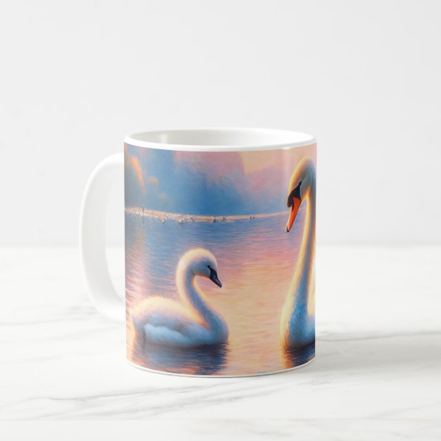 Cygnet and Swan Coffee Mug (Front Left)