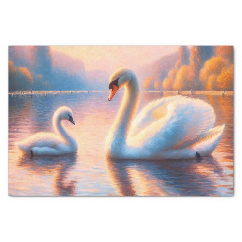 Cygnet and Swan Decoupage Tissue Paper