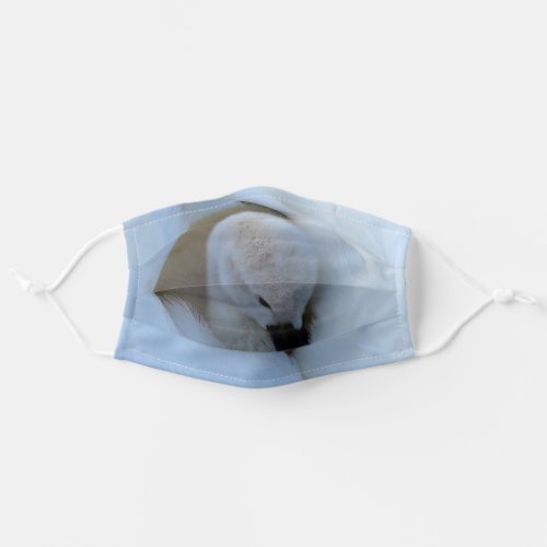 Cygnet nestled in swan photograph adult cloth face mask
