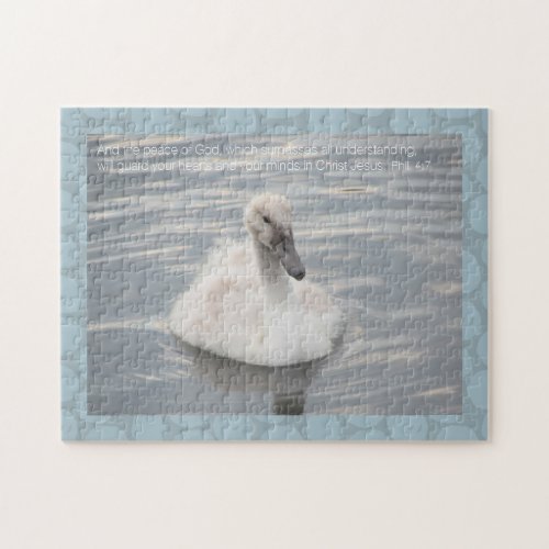 Cygnet Swan with Abstract Pattern Jigsaw Puzzle