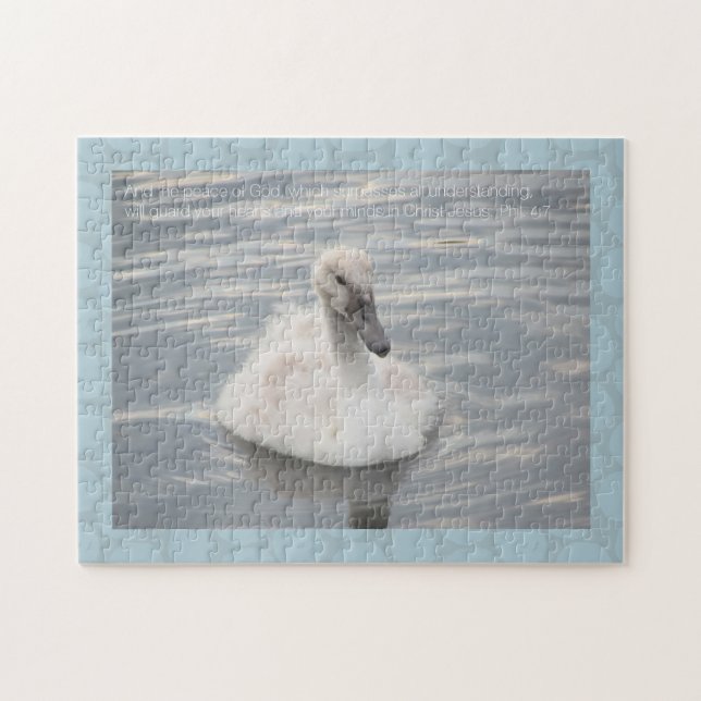 Cygnet Swan with Abstract Pattern Jigsaw Puzzle (Horizontal)