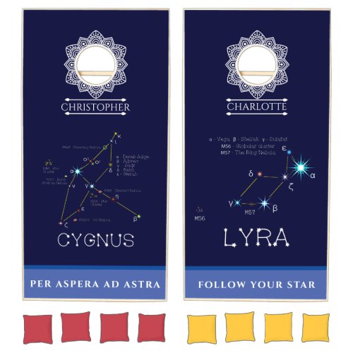 Cygnus And Lyra Constellations Cornhole Set
