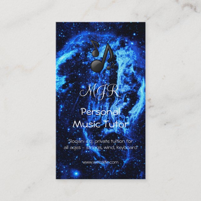 Cygnus Loop Nebula Out of This World Music Tutor Business Card (Front)