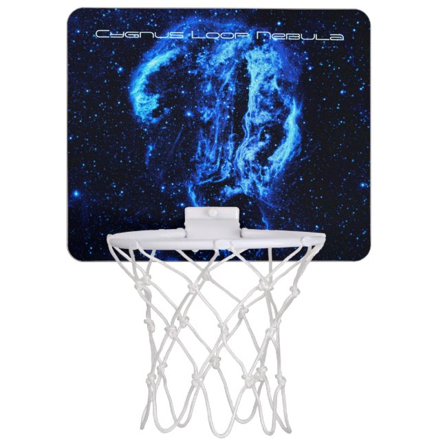Cygnus Loop Nebula outer space picture Mini Basketball Hoop (Front)
