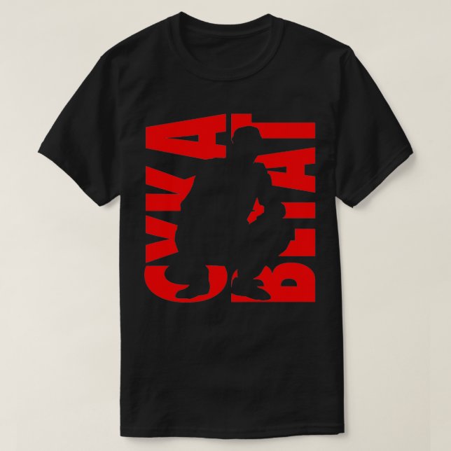 Cyka Blyat Slav Squat Gopnik Meme Soviet Union USS T-Shirt (Design Front)