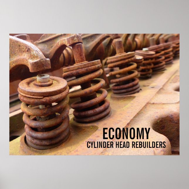 Cylinder Head Rebuilders Rusty Engine Block Photo Poster (Front)