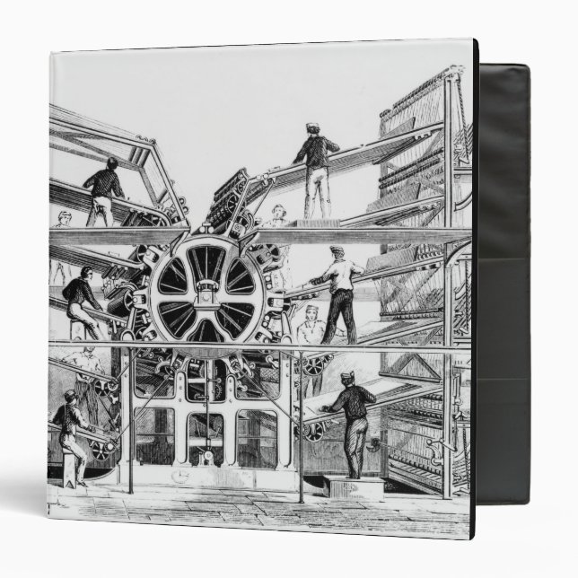 Cylinder printing press invented by Richard March Binder (Front/Inside)