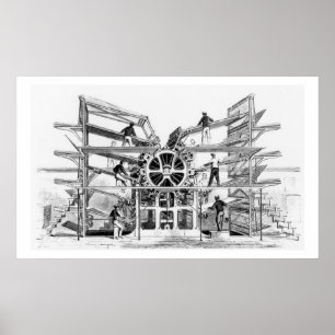 Cylinder printing press invented by Richard March Poster