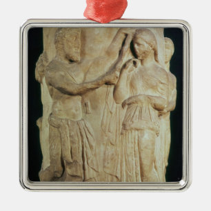 Cylindrical altar depicting sacrifice of Alceste Metal Ornament