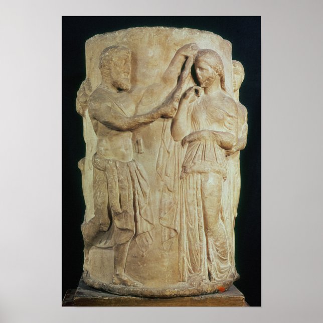 Cylindrical altar depicting sacrifice of Alceste Poster (Front)