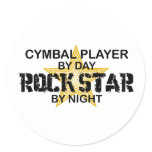 Cymbal Player Rock Star by Night Classic Round Sticker