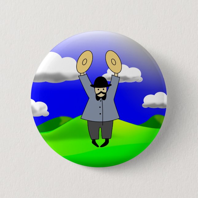 Cymbalist - Musician Playing Cymbals Pinback Button (Front)