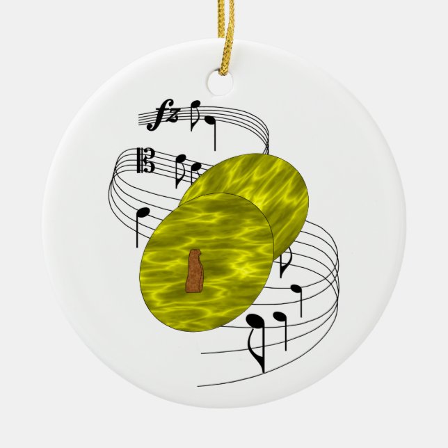 Cymbals Ceramic Ornament (Front)