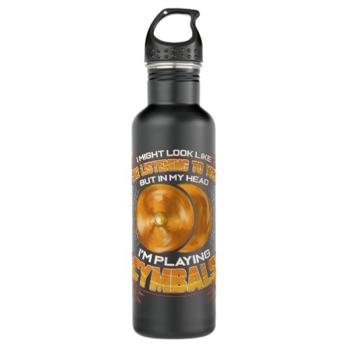 Cymbals Drummer Marching Band Member Orchestra Cym Stainless Steel Water Bottle