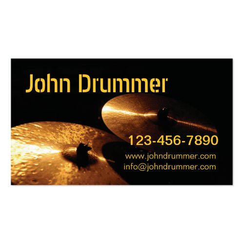 cymbals, John Drummer, www.johndrummer.cominfo@... Double-Sided Standard Business Cards (Pack Of 100)