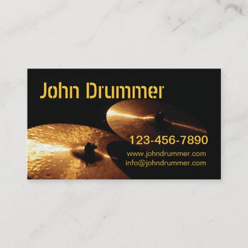 Customizable cymbals, John Drummer, www.johndrummer.cominfo@... Business Card Templates