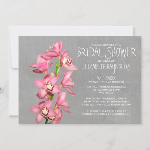 Cymbidium Orchid Bridal Shower Invitations