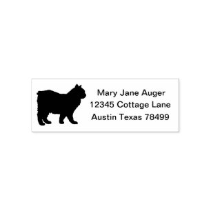 Cymric Cat Personalized Self Address Self-inking Stamp