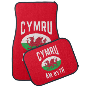 Cymru Am Byth Wales Flag Proud Welsh Vintage Rugby Car Floor Mat