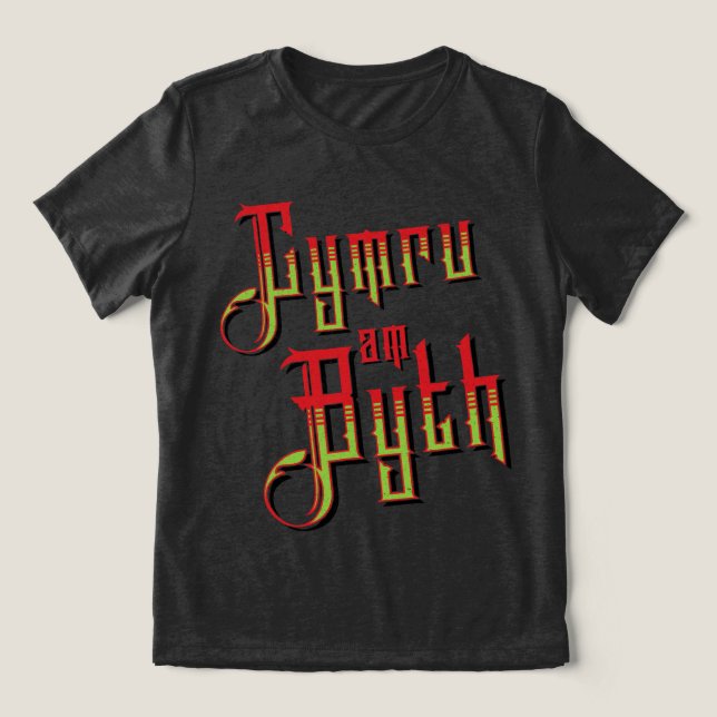 Cymru Am Byth. Wales Forever   Tri-Blend Shirt (Design Front)