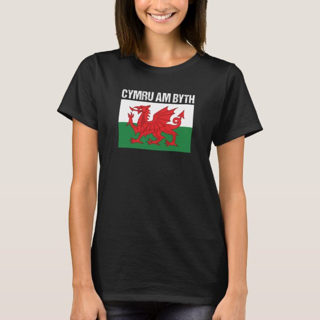 Cymru Am Byth Welsh Flag Wales T-Shirt (Front)