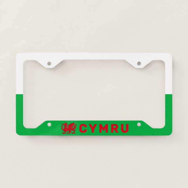 Cymru flag pattern License Plate Frame (Front)