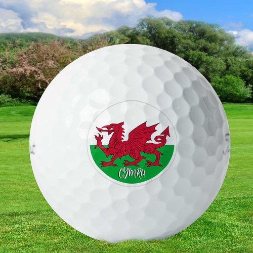 Cymru Patriots Wales  Welsh Flag Golf Balls