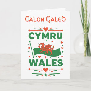 Cymru Red Dragon Wales Card