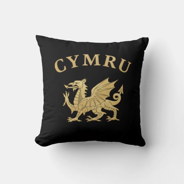 Cymru Shield Throw Pillow (Front)