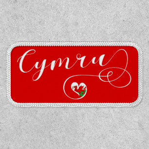 Cymru Welsh Flag In Heart, Wales Patch