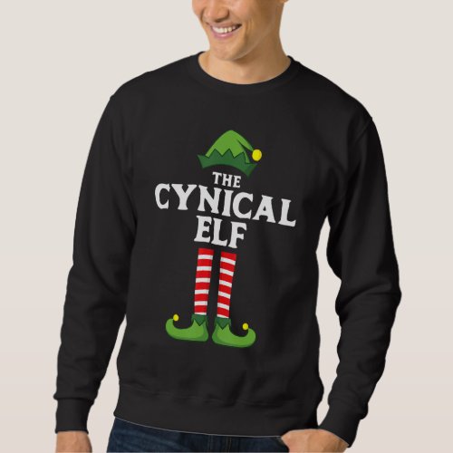 Cynical Elf Matching Family Group Christmas Pajama Sweatshirt
