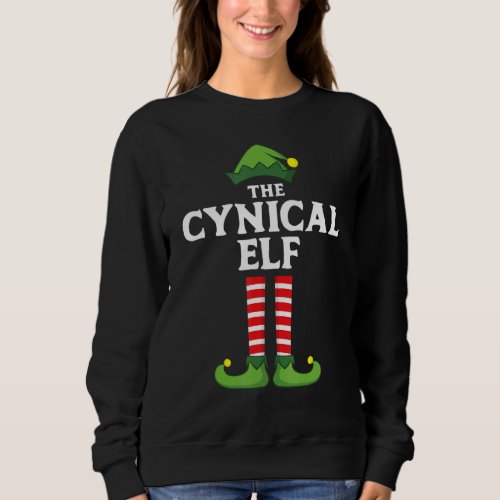 Cynical Elf Matching Family Group Christmas Pajama Sweatshirt