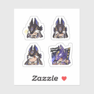 Cyno Genshin Impact 4 Pack Sticker Sheet