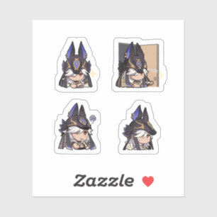 Cyno Genshin Impact 4 Pack Sticker Sheet