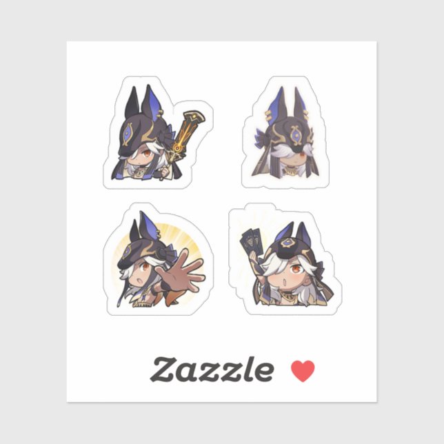 Cyno Genshin Impact 4 Pack Sticker Sheet Extra Pac (Sheet)