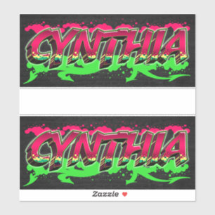 Cynthia First Name Name Graffiti Stickers Sticker