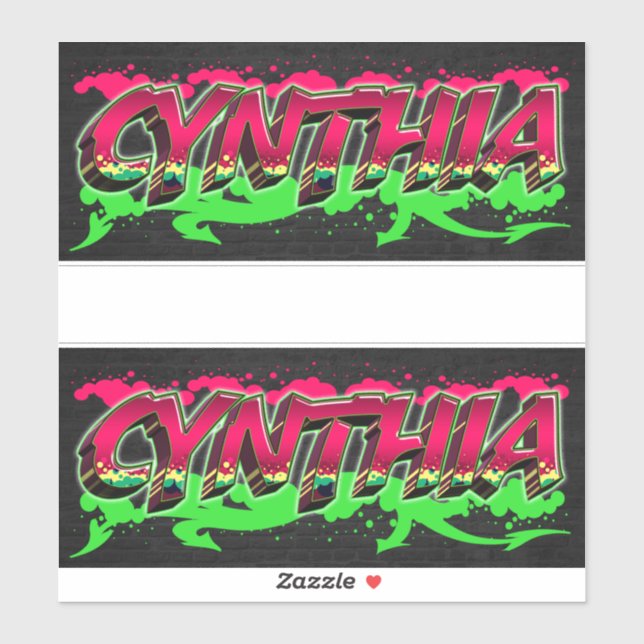 Cynthia First Name Name Graffiti Stickers Sticker (Sheet)