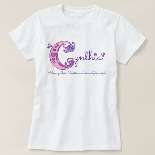 Cynthia girls name  meaning C monogram shirt