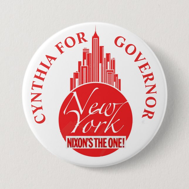 Cynthia Nixon for NY Governor Button (Front)