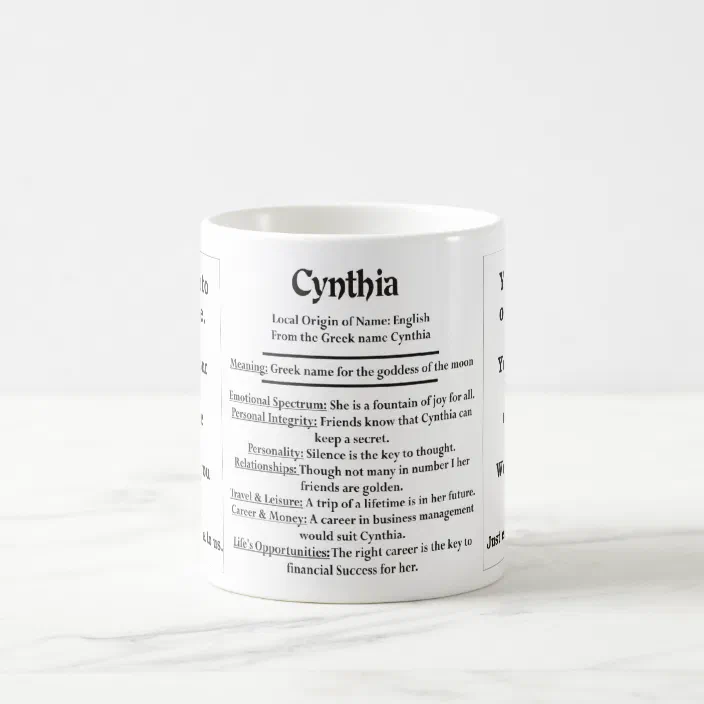 Cynthia The Origin And The Meaning Coffee Mug Zazzle Com