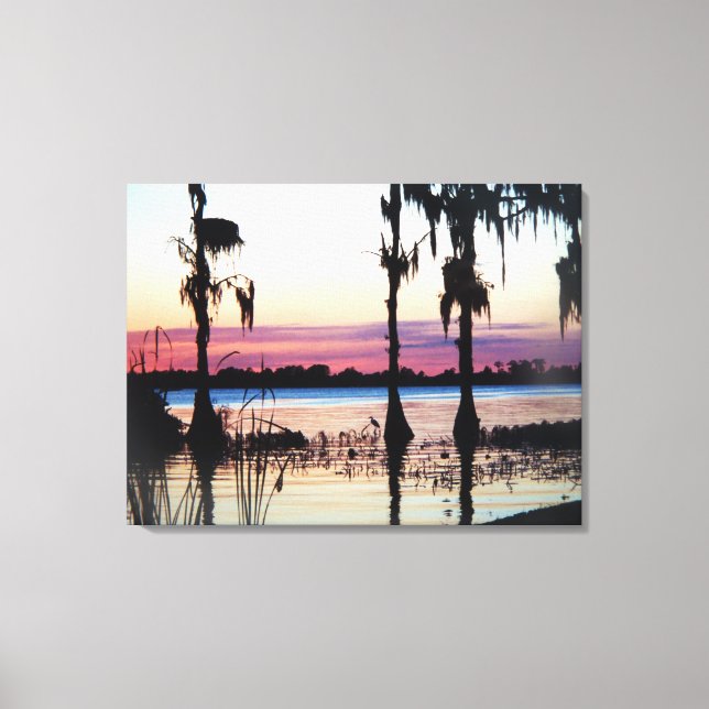 Cypress Gardens Florida Sunset marshes canvas art (Front)